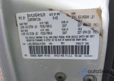 2004 Jeep Liberty Renegade из США, поврежденный, VIN 1J4GL38K54W141544